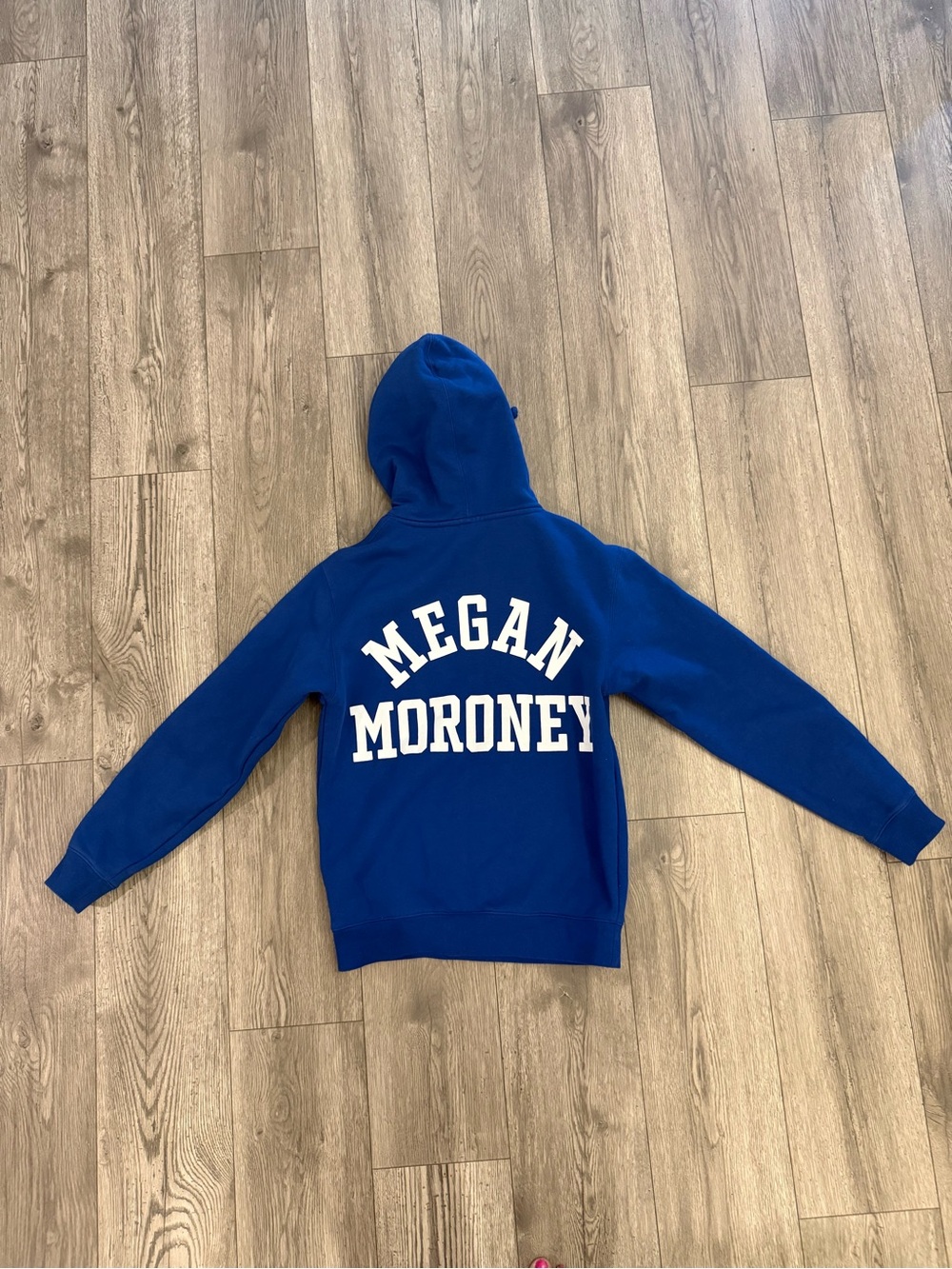 Megan Moroney Blue Oversized Am I Okay Fleece Size: Small Hoodie Pullover Jacket - Picture 2 of 8